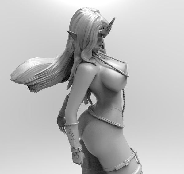 A801 - Female character design, The Sexy archer statue, STL 3D model design print download files