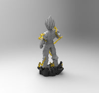 A873 - Anime character design, The bad friend vegetta statue, STL 3D model design print download files