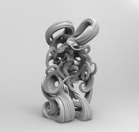 E775 - Comic character design, The medusa heroes with super long hair, STL 3D model design print download files