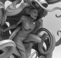 E775 - Comic character design, The medusa heroes with super long hair, STL 3D model design print download files