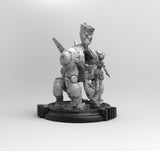 E771 - Comic character design, Silver and jan statue, STL 3D model design print download files