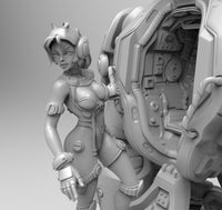 E771 - Comic character design, Silver and jan statue, STL 3D model design print download files