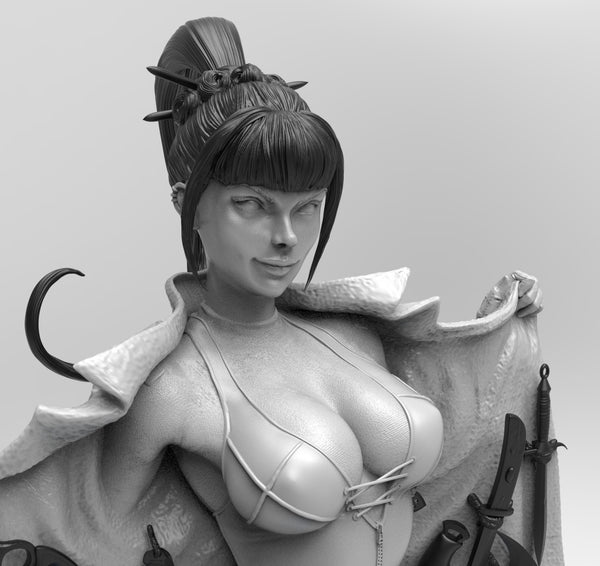 E794 - Comic character design, the sexy heroes punchlane with set of weopon, STL 3D model design print download files