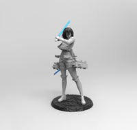 E802 - Anime character design, The Mikasa Girl statue Titan, STL 3D model design print download files