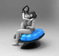 E800 - Comic character design,The Mj and Gw girl statue, STL 3D model design print download files
