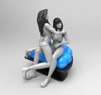 E800 - Comic character design,The Mj and Gw girl statue, STL 3D model design print download files