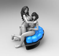 E800 - Comic character design,The Mj and Gw girl statue, STL 3D model design print download files