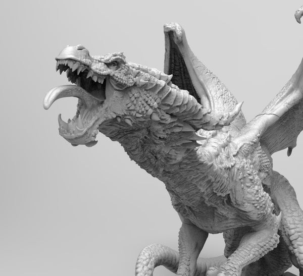 H003 - Legendary Character design, The Mighty Great Dragon Statue, 3D STL model design print download files