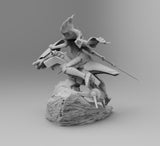 H015 - Movie Character design, The Battle Angel Alita with Motorbikes, STL 3D model design print download files