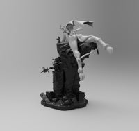 H012 - Female Character design, The Succubus With Dwarf Statue, STL 3D model design print download files