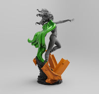 H018 - Comic Character Female Hero, The Green Polaris Art Statue, STl 3D model design print download files