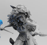 H022 - Anime Character Design, Studio Glibli The Princess Momonoke, 3D STL model design print download files