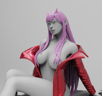 H023 - Anime Character design, The Zero Two Girl, Franxxx, 3D STL Model print design download files