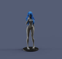 H024 - Anime Character Design, The Blue Hair Girl Ayami Rei Statue Design, STL 3D model design Printable Download files