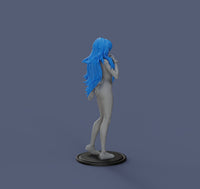 H024 - Anime Character Design, The Blue Hair Girl Ayami Rei Statue Design, STL 3D model design Printable Download files