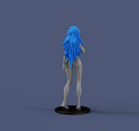 H024 - Anime Character Design, The Blue Hair Girl Ayami Rei Statue Design, STL 3D model design Printable Download files