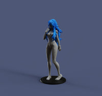 H024 - Anime Character Design, The Blue Hair Girl Ayami Rei Statue Design, STL 3D model design Printable Download files