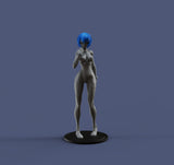 H024 - Anime Character Design, The Blue Hair Girl Ayami Rei Statue Design, STL 3D model design Printable Download files