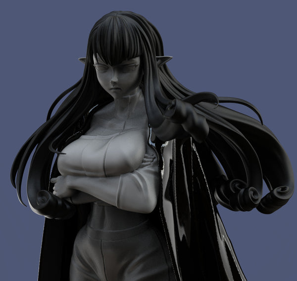 H027 - NSFW Female Character, The Long Hair Lohen statue Design, STL 3D model printable download files