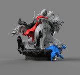 H038 - Cartoon Character design statue, The Wild Beauty and The Beast Statue design, STL 3D model design printable files