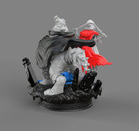 H038 - Cartoon Character design statue, The Wild Beauty and The Beast Statue design, STL 3D model design printable files