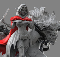 H038 - Cartoon Character design statue, The Wild Beauty and The Beast Statue design, STL 3D model design printable files