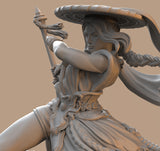 H043 - Female Samurai Character design, The Murouyin Character statue, STL 3D model design Printable download files