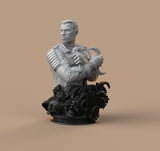 H050 - Comic character design bust, The Blade Bust Statue art design, STL 3D model design printable download files