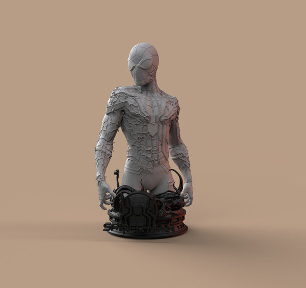 H049 - Comic character design bust, The Spideymen Bust Statue art design, STL 3D model design printable download files