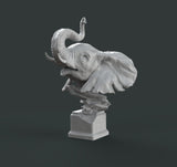 H056 - Animal Statue Bust character design, The Elephant bust statue, STL 3D model design print download files