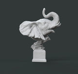 H056 - Animal Statue Bust character design, The Elephant bust statue, STL 3D model design print download files
