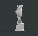H057 - Animal Statue Bust character design, The Zebra bust statue, STL 3D model design print download files