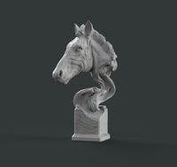 H057 - Animal Statue Bust character design, The Zebra bust statue, STL 3D model design print download files