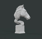 H057 - Animal Statue Bust character design, The Zebra bust statue, STL 3D model design print download files