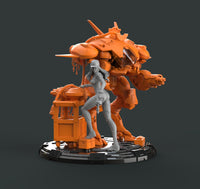 H065 - Games character design, The Overwatch Sexy Girl DVA with Mech, STL 3D model design printable download files