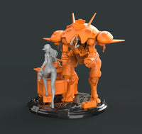H065 - Games character design, The Overwatch Sexy Girl DVA with Mech, STL 3D model design printable download files