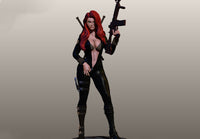 A079 - Comic character design, Black Widow Comics Style version, STL 3D model design print download files