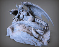 A213 - NSFW games character design, The dragon scale girl, STL 3D model design print download file