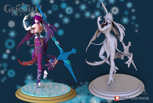 F444 - Genshin impact Rosariao, Games character Waifu design ( NSFW ) , STL 3D model design print download files