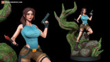 H037 - NSFW Gaming female character design, The Lara Croft statue design, STL 3D model design Printable download files
