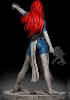 H040 - Comic Character design, The Marwel Studio Mystic blue face female character, 3D STL model design printable files