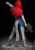 H040 - Comic Character design, The Marwel Studio Mystic blue face female character, 3D STL model design printable files