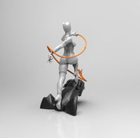 E472 - Comic character design, The Cat girl with Whip weopon, STL 3D model design print download files