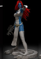 H040 - Comic Character design, The Marwel Studio Mystic blue face female character, 3D STL model design printable files