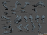 B058 - Hydra, Legend creature design, STL 3D model design print