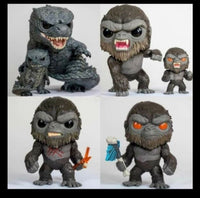 E690 - Cartoon character design, The Kong and Godzilla chibi statue, STL 3D model design print download files