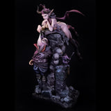 H012 - Female Character design, The Succubus With Dwarf Statue, STL 3D model design print download files