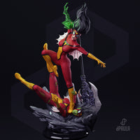 H008 - Comic Character design, The Spider Women And Skrull Fighting Scene, STL 3D model design print download files