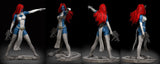 H040 - Comic Character design, The Marwel Studio Mystic blue face female character, 3D STL model design printable files