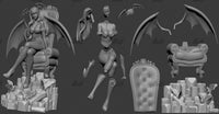 B001 - Games character design, Dark Stalkers Morrigan , STL 3D Model design Print download digital files
